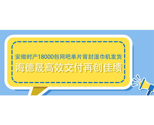 安徽時(shí)產(chǎn)18000包網(wǎng)吧單片背封濕巾機(jī)發(fā)貨，海德晟高效交付再創(chuàng)佳績(jī)